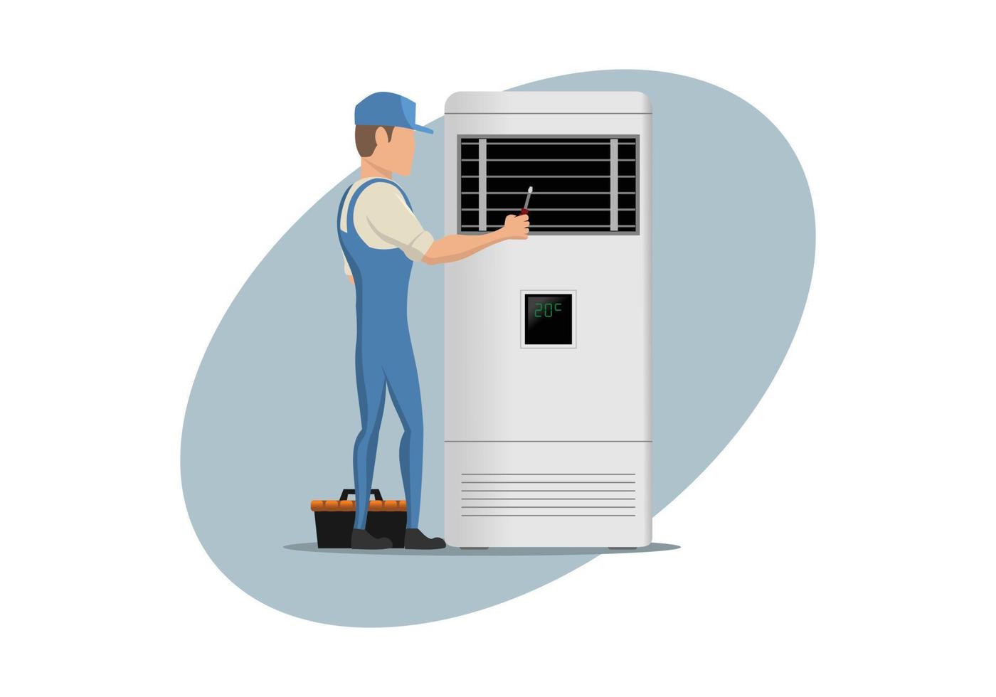 HVAC-Service-Charakter-Design-Illustration vektor