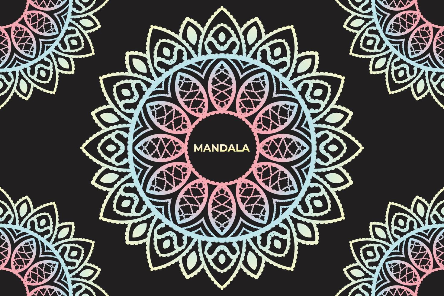 Rahmen-Mandala-Design. Mandala-Muster-Hintergrund-Design. vektor