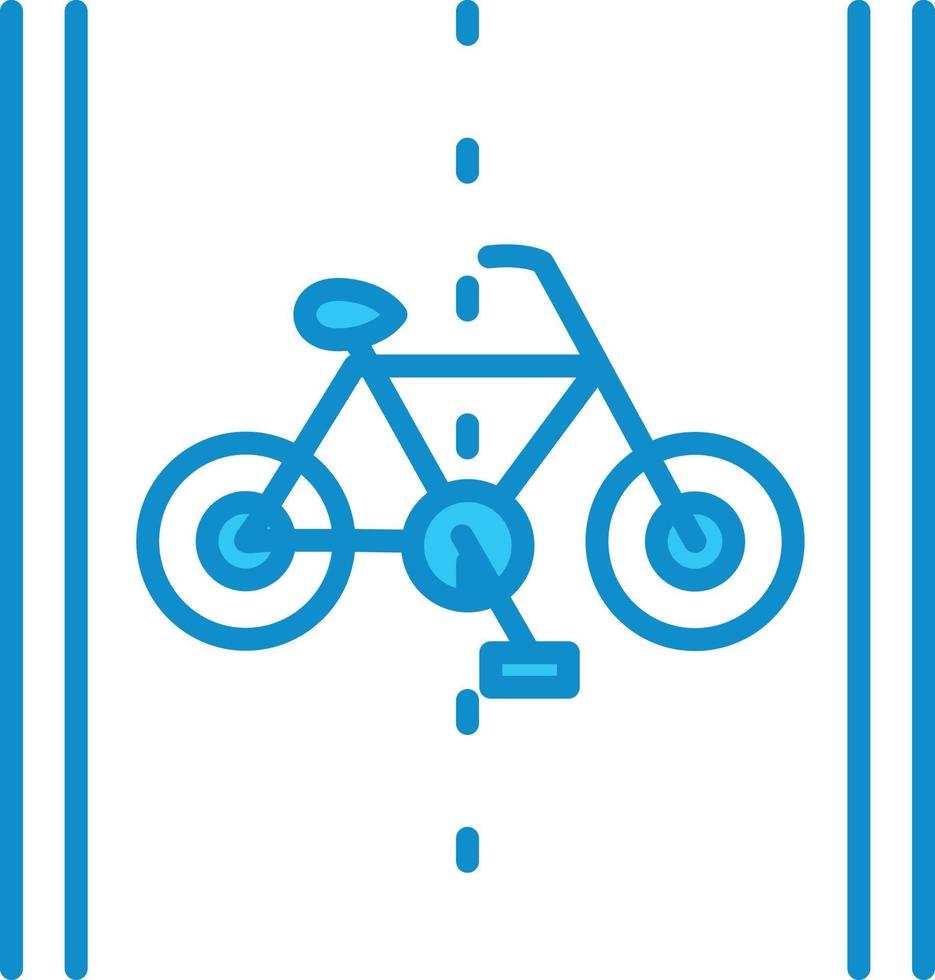 Fahrradspurlinie blau gefüllt vektor