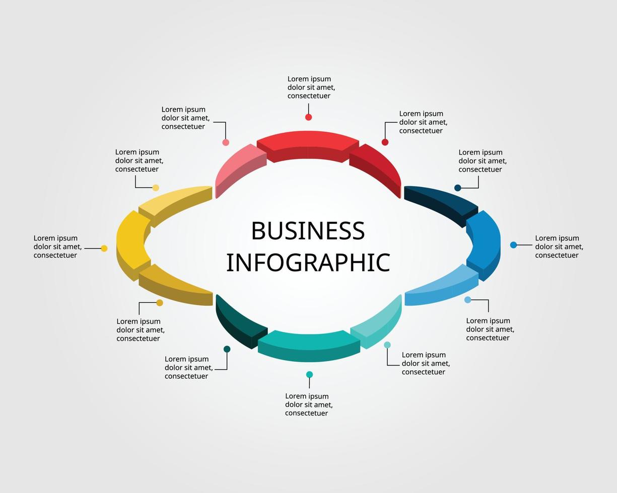 Blumendiagrammvorlage für Infografik zur Präsentation für 12 Monate im 4. Quartal vektor