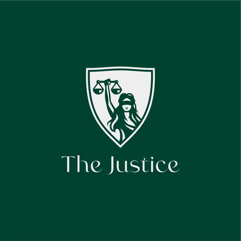 Lady Justice Holding Waage Logo exklusive Design-Inspiration vektor