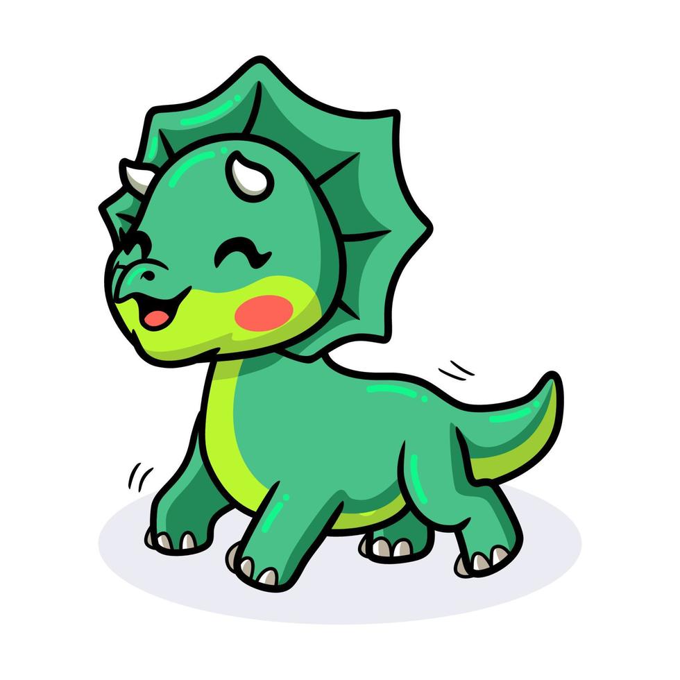 süßer kleiner Triceratops-Dinosaurier-Cartoon vektor