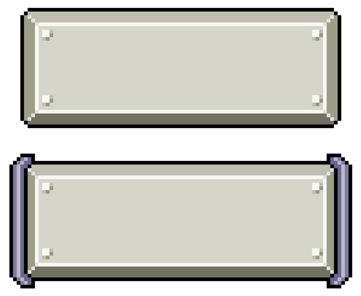pixelkonstknappar för metallisk stilgränssnitt vektorikon för 8bitars spel på vit bakgrund vektor
