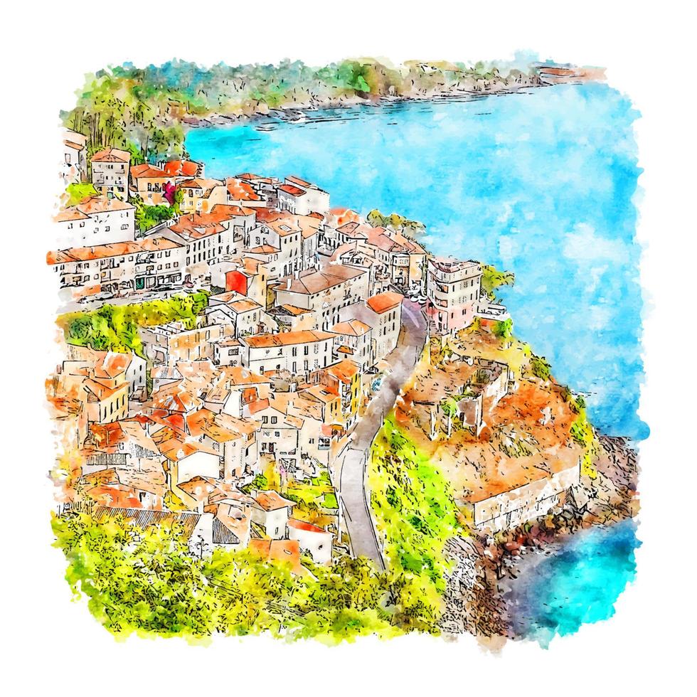 llastres Spanien akvarell skiss handritad illustration vektor