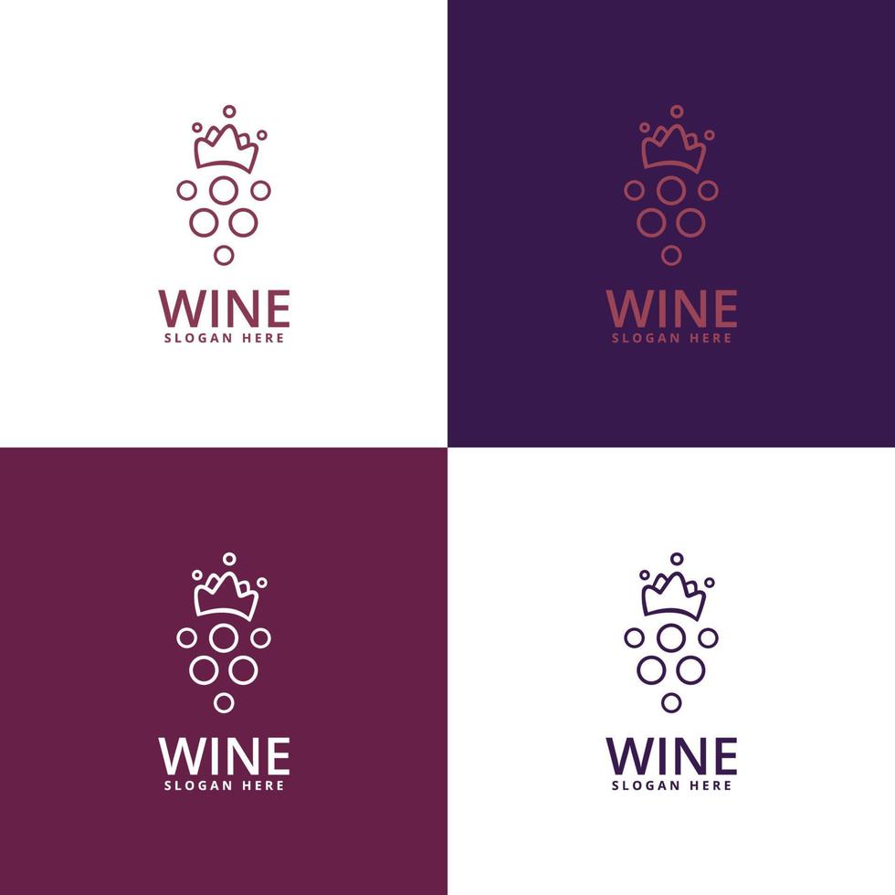 Wein-Logo. Weinikonensymbol, Emblemdesign auf weißem Hintergrund vektor