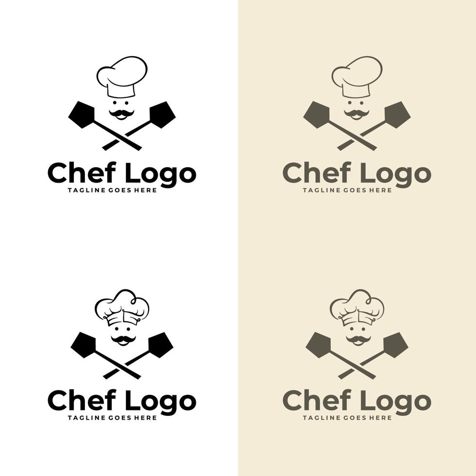 Restaurant-Logo-Vorlage. Koch-Hut-Symbol. geeignet für Firmenlogo, Druck, Digital, Symbol, Apps und andere Marketingmaterialzwecke. vektor