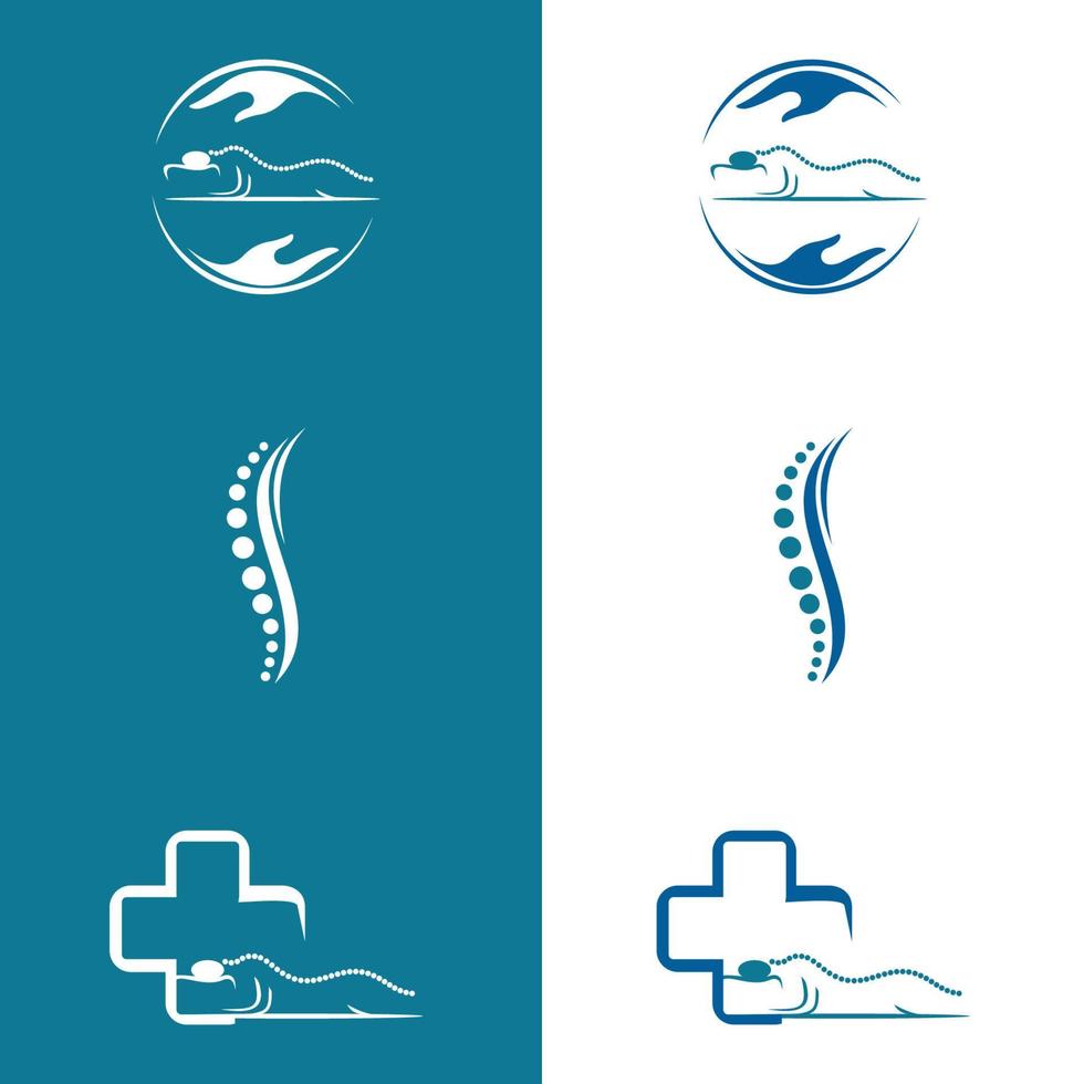 Chiropraktik-Logo-Design. chiropraktisches gesundheitswesen medizinisches orthopädisches logo vektor