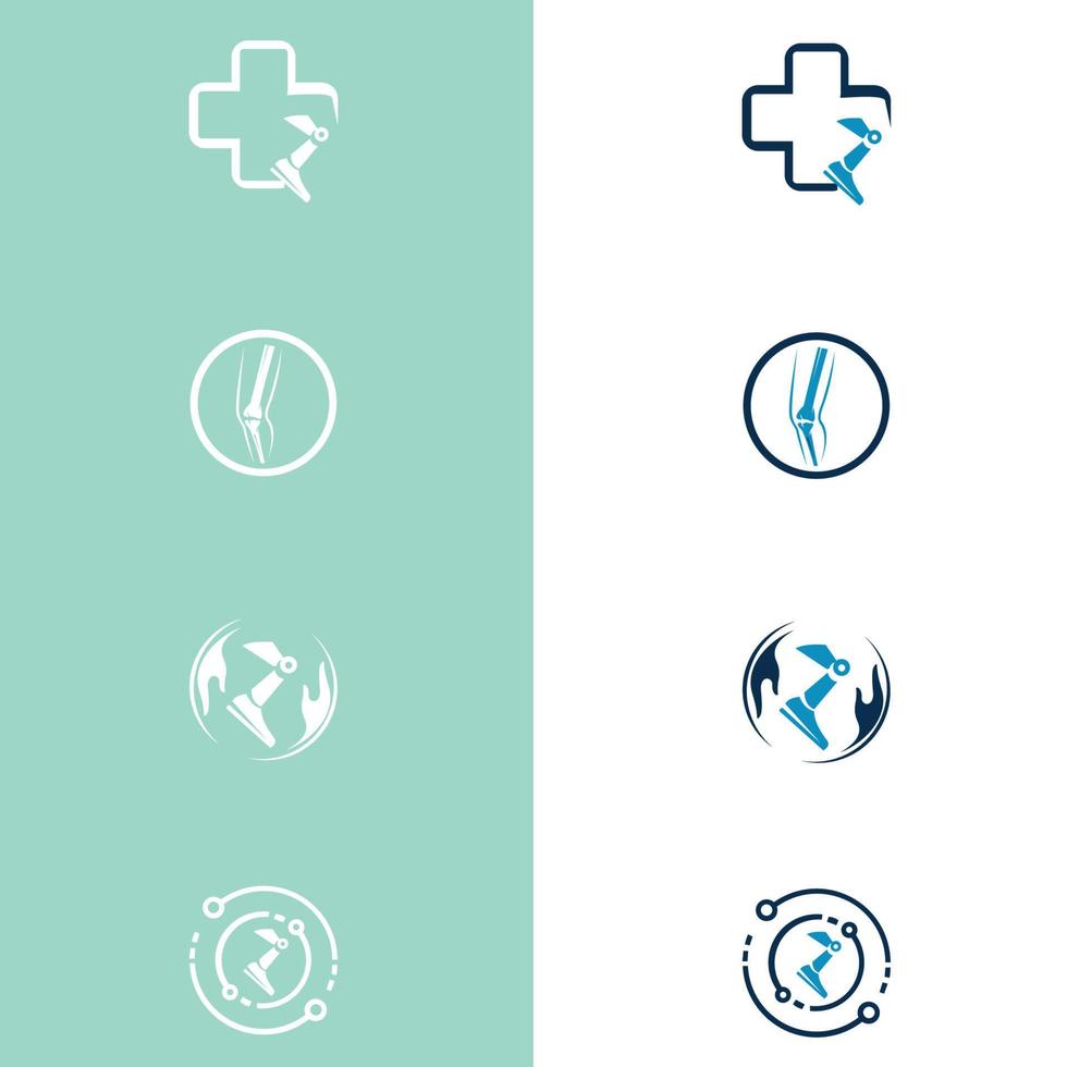 Logo von Fußpflegedesign und Fußgesundheit. Knochen-Logo-Template-Design-Vektor, Emblem, Designkonzept, kreatives Symbol, Symbol vektor