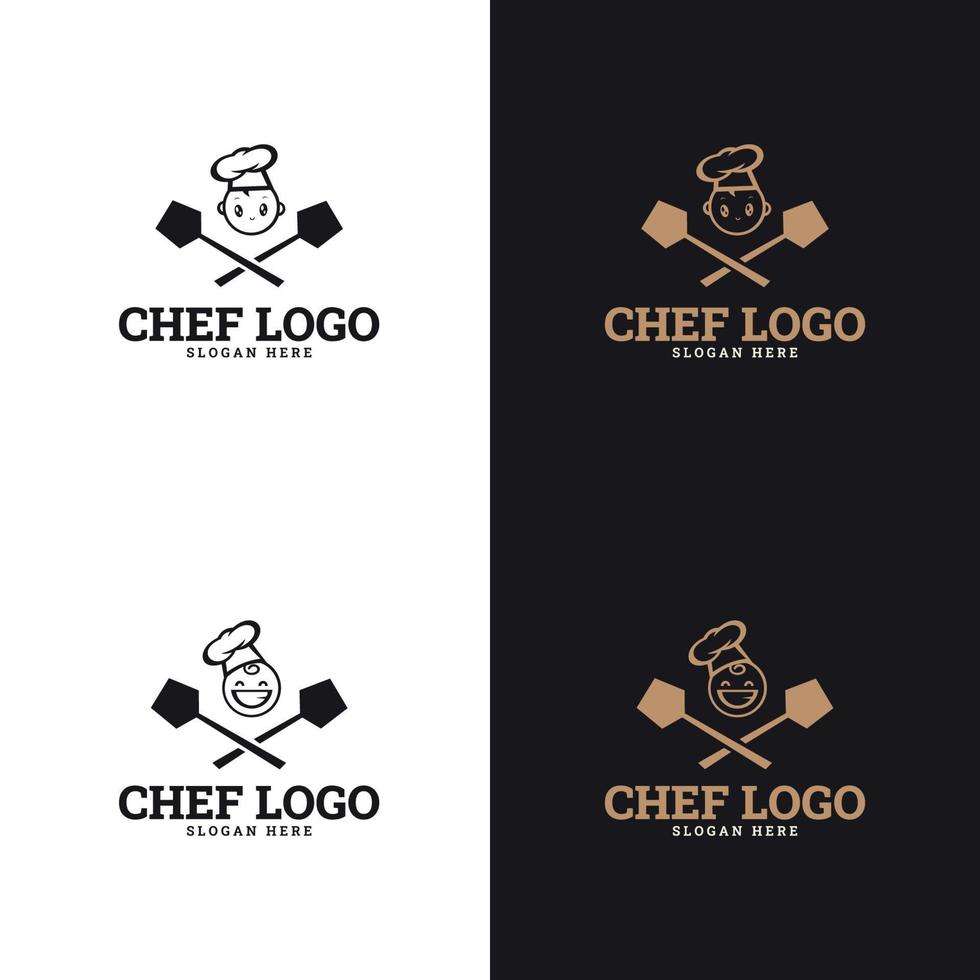 Restaurant-Logo-Vorlage. Koch-Hut-Symbol. geeignet für Firmenlogo, Druck, Digital, Symbol, Apps und andere Marketingmaterialzwecke. vektor