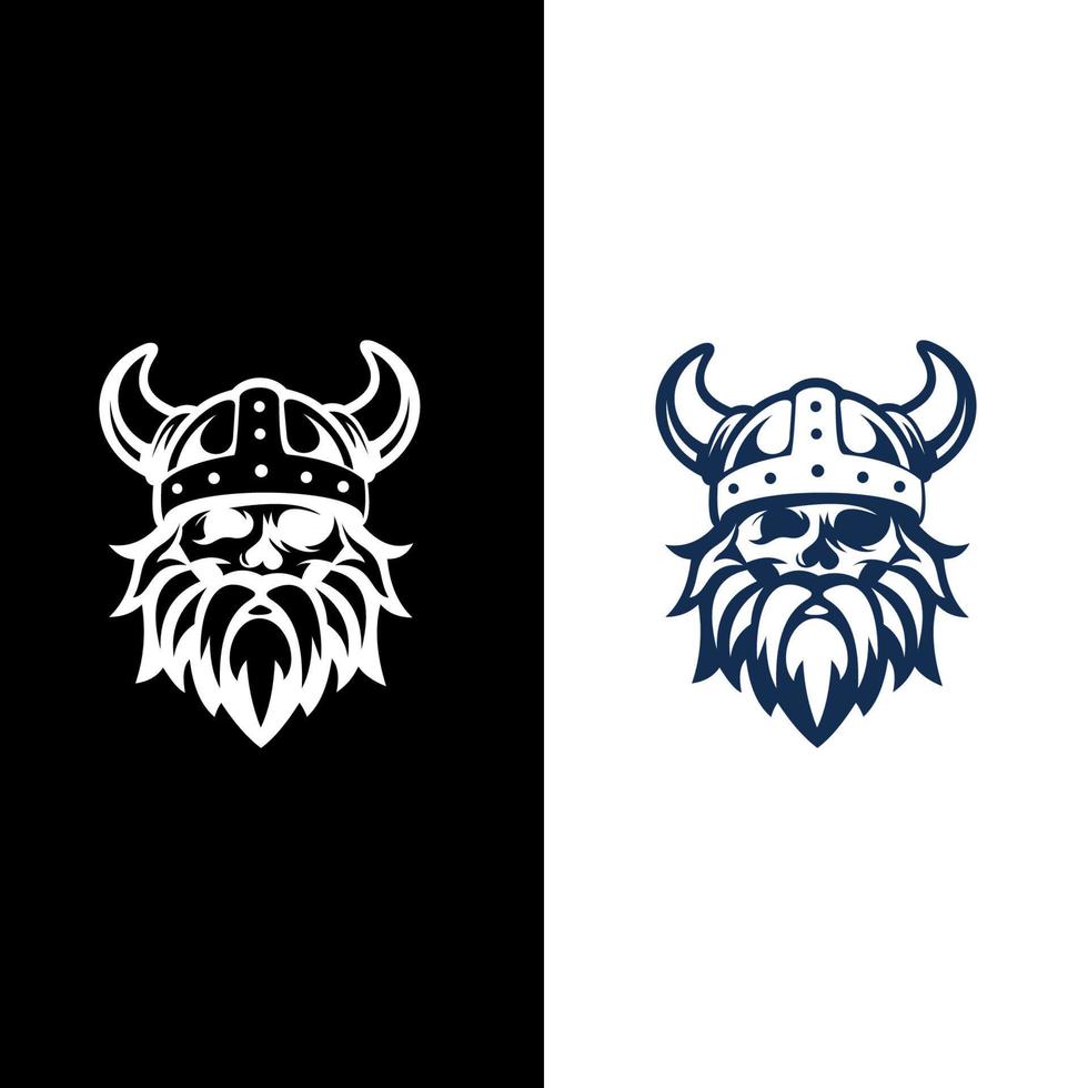 viking logotyp mall. viking karaktär huvudhjälm en ikon logotyp design inspiration. viking logotyp set. vektor