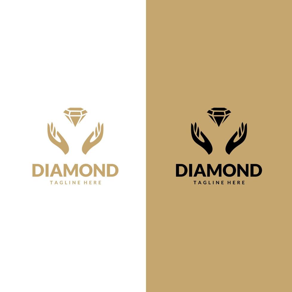 Diamant-Schmuck-Logo-Design-Vektor-Vorlage. symbole für kosmetik, schmuck, schönheitsprodukte vektor