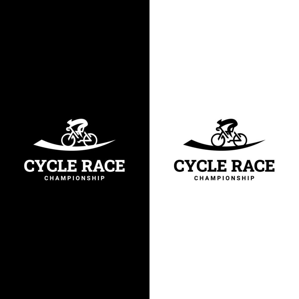 leute, die fahrrad logo illustration vektor symbol vorlage fahren. Fahrradrennen. Sport-Emblem.