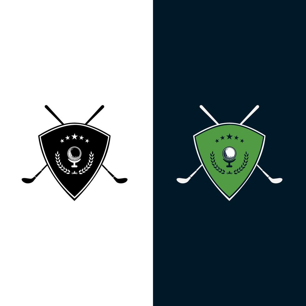 Golfsport-Logo-Design-Vorlage, Gold-Club-Logo vektor