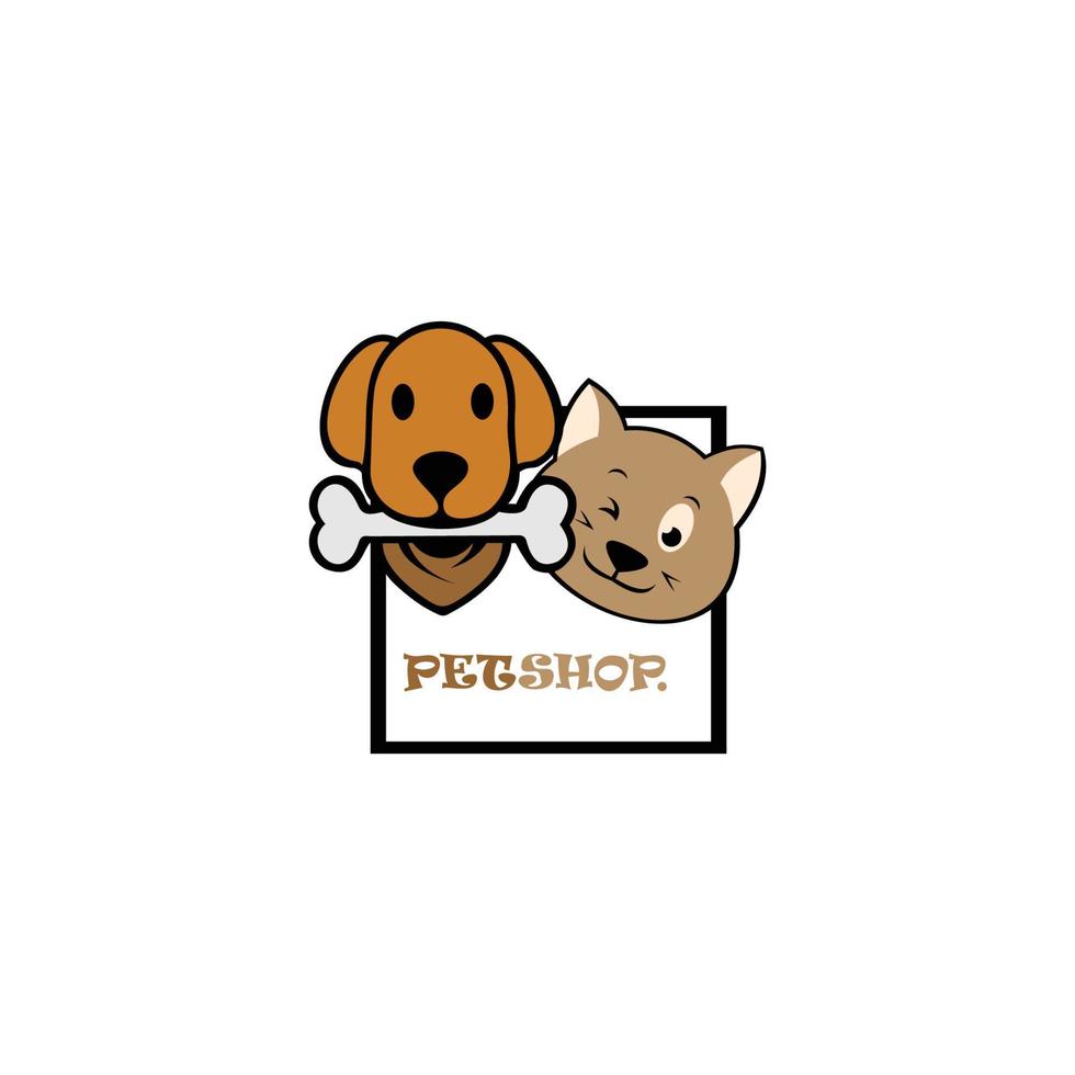 petshop logotyp. kan använda djurkliniker, djuraffär och veterinär. vektor