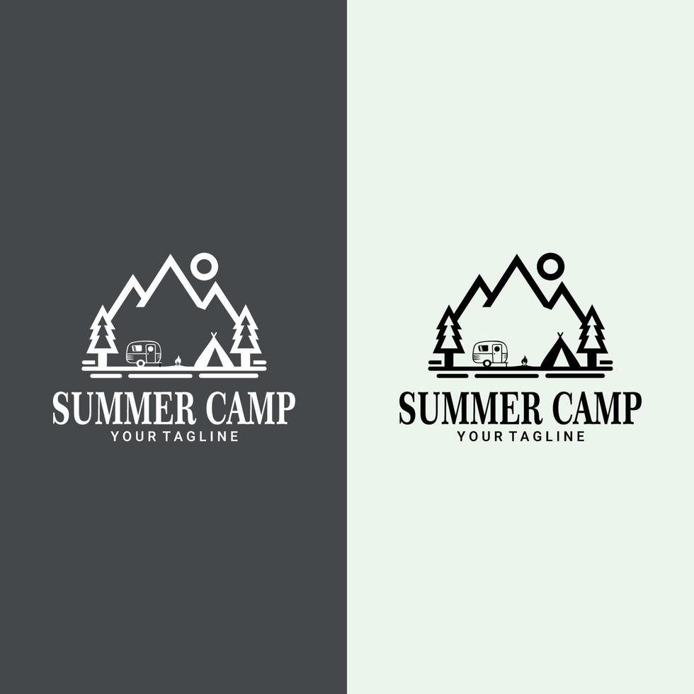 camping och utomhus äventyr retro logotyp. lämplig för företagslogotyp, tryck, digital, ikon, appar och annat marknadsföringsmaterial. camping logotyp set vektor
