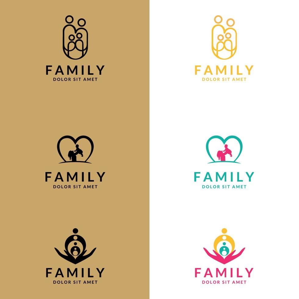 familj logotyp mall. 4 personers grupplogotyp. företags vektor logotyp formgivningsmall