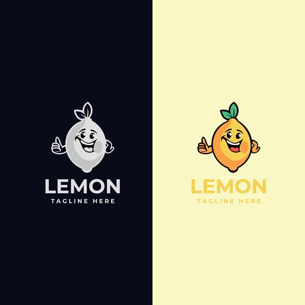 frukt citron färsk logotyp design vektor symbol ikon illustration. logotyp för färsk dryck