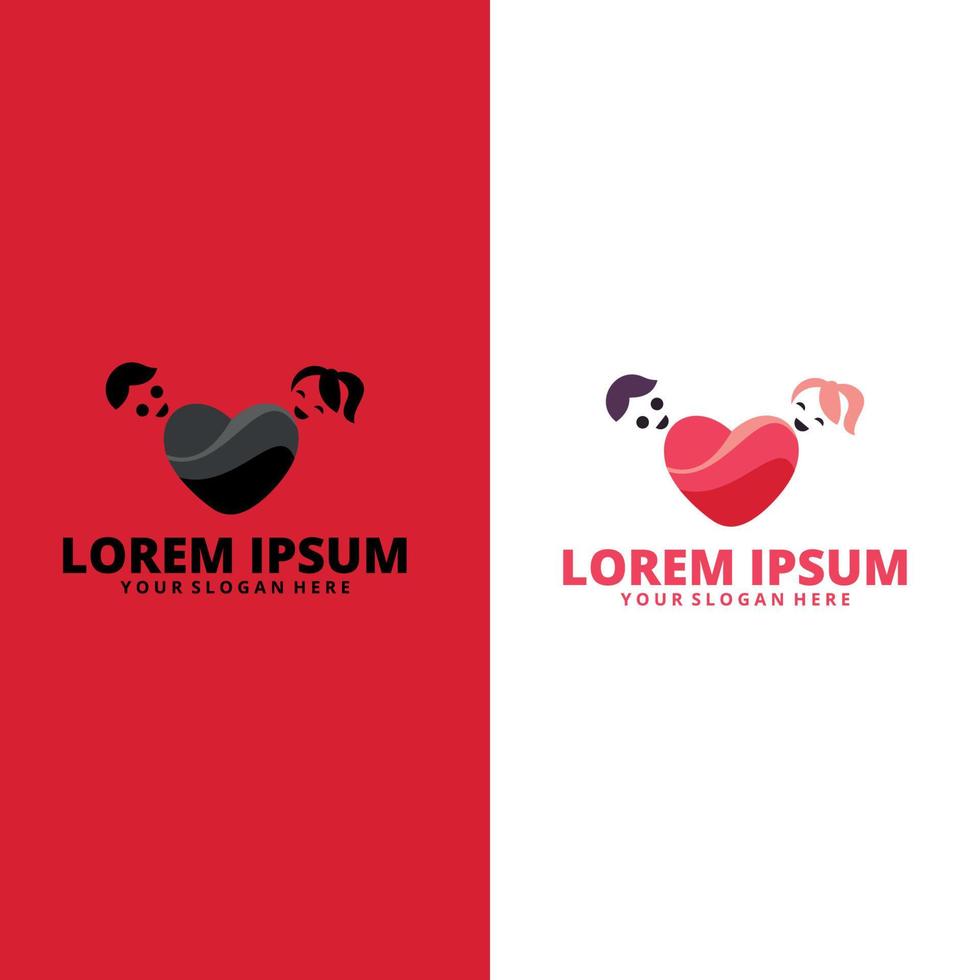 Liebespaar-Logo. Diese Grafik repräsentiert auch verliebte Paare, Umarmungen und Umarmungen, enge Freunde zusammen, Ereignisse wie Verlobung, Hochzeit. vektor