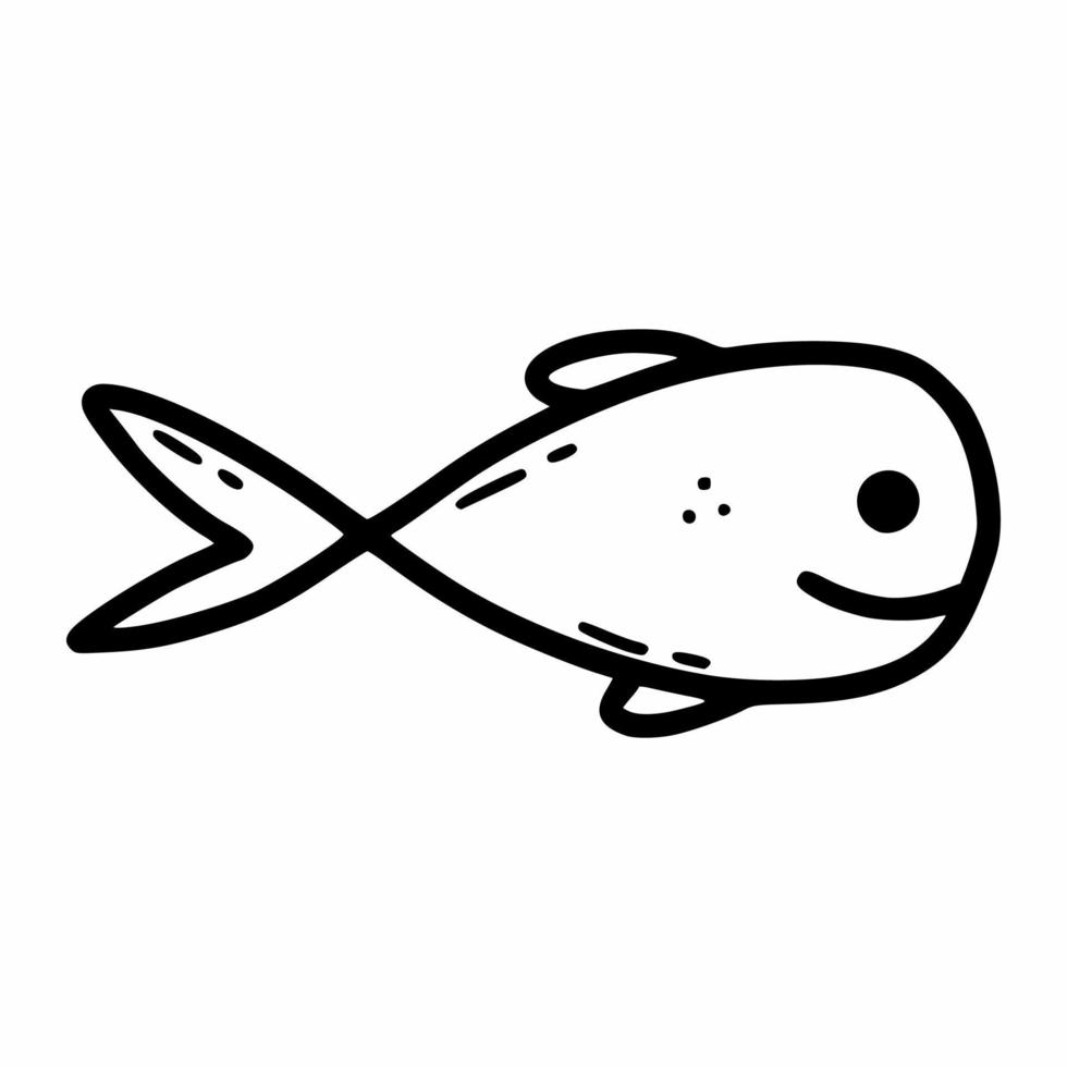 fisk på en vit bakgrund. vektor doodle illustration.