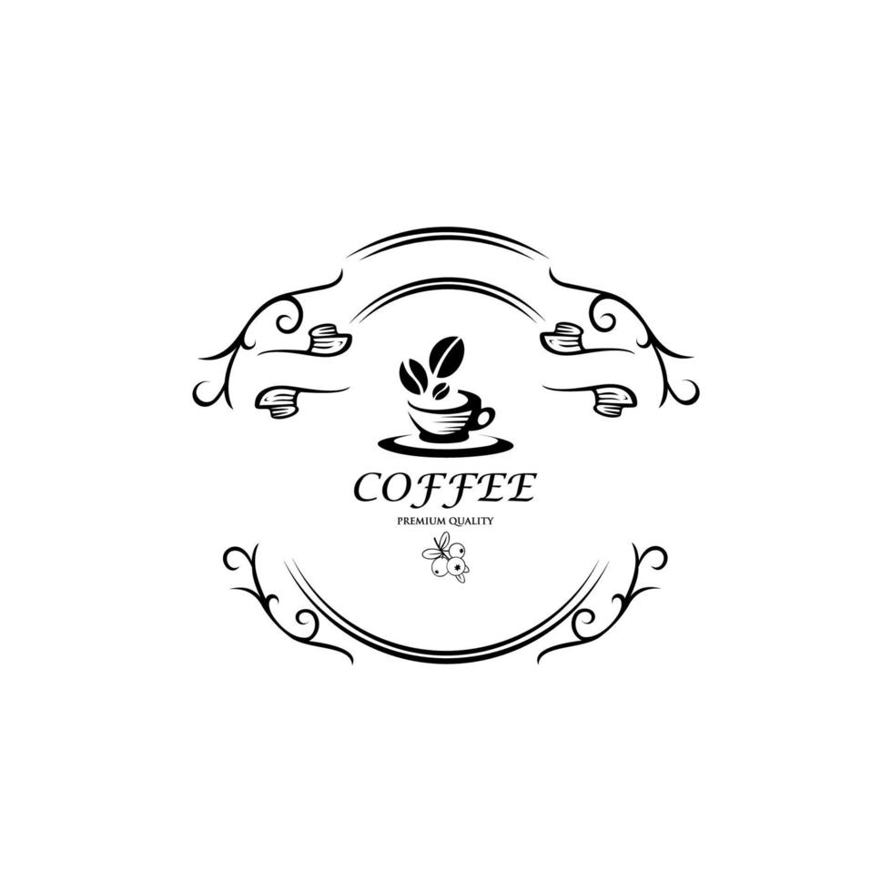 Kaffeetasse Logo Vorlage Vektor Icon Design. Espresso. Symbol für schwarzen Kaffee. Vektor