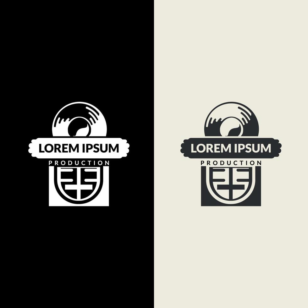 podcast-logotypdesign. inspelningsstudio logotyp mall. vektor