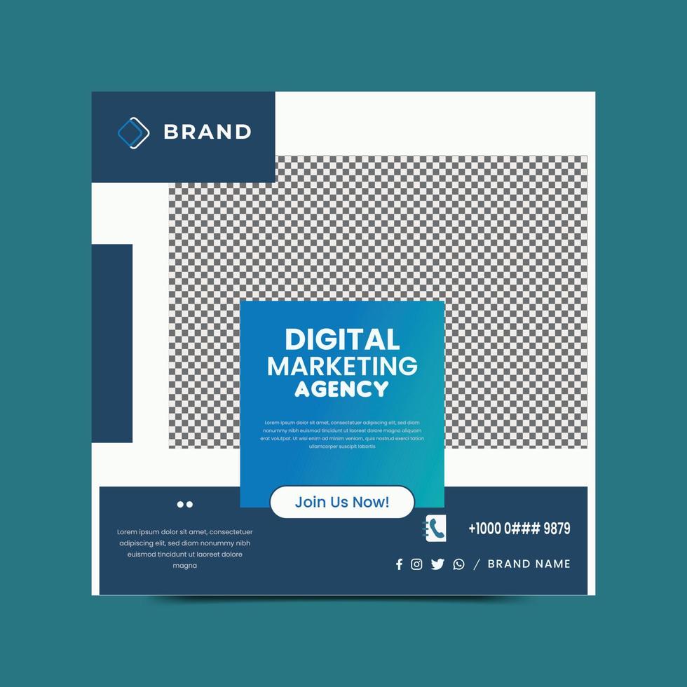 digital marknadsföringsbyrå och företags sociala medier post designmall vektor