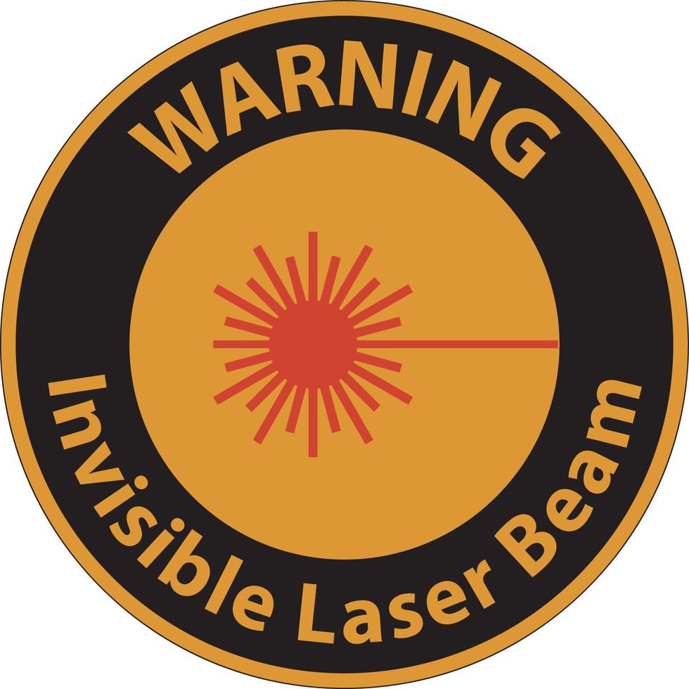 varningsskylt osynlig laserstråle på vit bakgrund vektor
