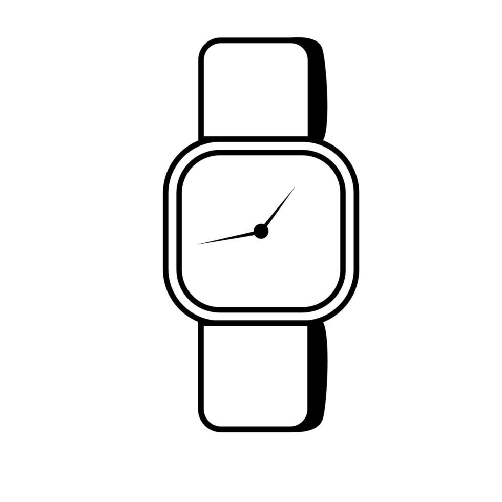 Icon-Armbanduhr mit Armband. Vektor-Illustration. vektor