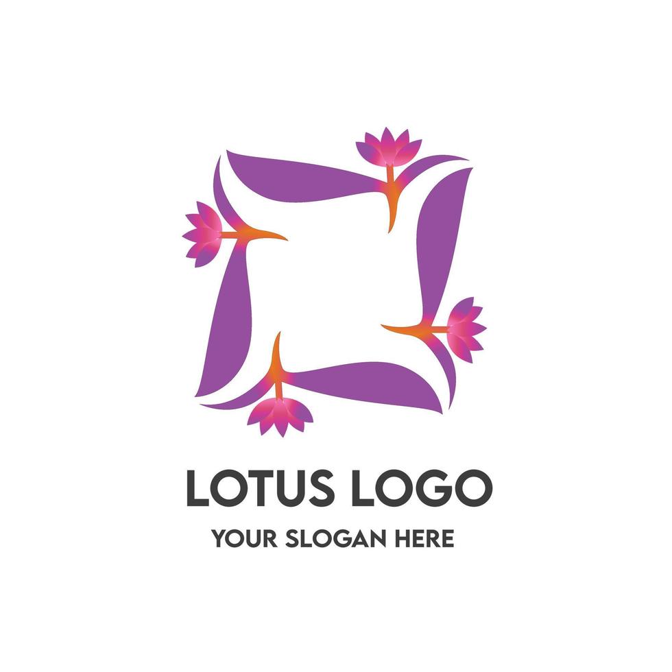lotusblumenlogo mit floralem linienkunststil und visitenkartendesignvorlage premium-vektor vektor