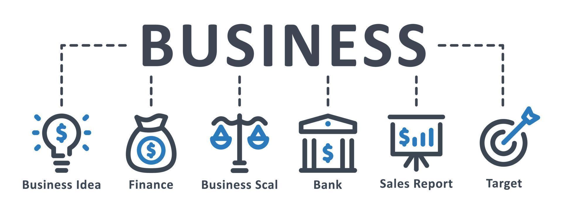 Business-Symbol - Vektor-Illustration. geschäft, idee, finanzen, investition, ziel, bank, infografik, vorlage, präsentation, konzept, banner, piktogramm, symbolsatz, symbole . vektor