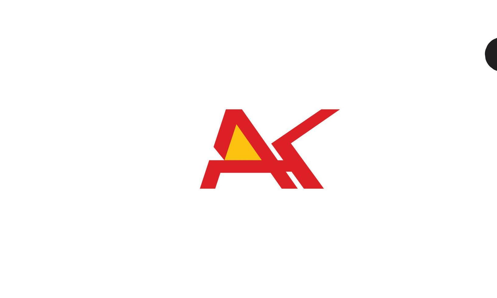 alfabetet bokstäver initialer monogram logotyp ak, ka, a och k vektor