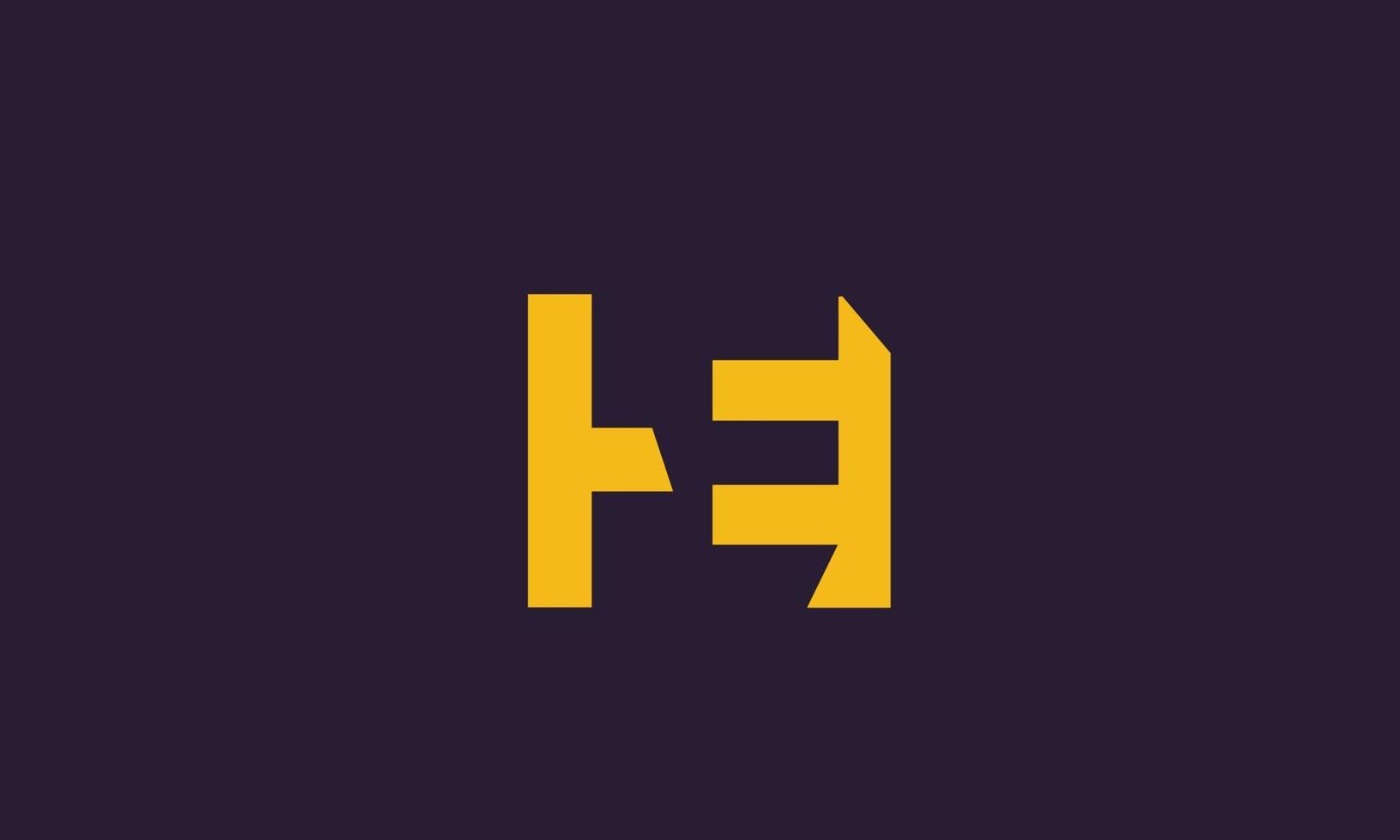 alphabet buchstaben initialen monogramm logo he, eh, h und e vektor