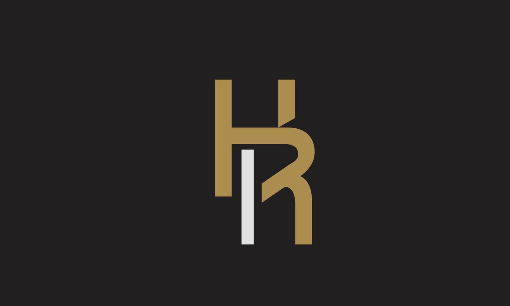 alfabetet bokstäver initialer monogram logotyp hr, rh, h och r vektor