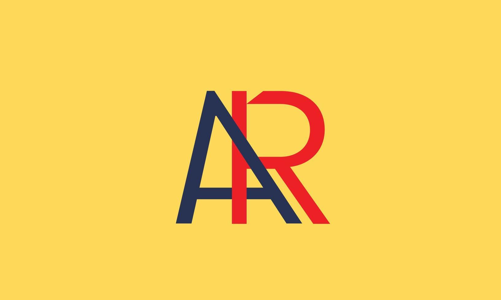 alfabetet bokstäver initialer monogram logotyp ar, ra, a och r vektor