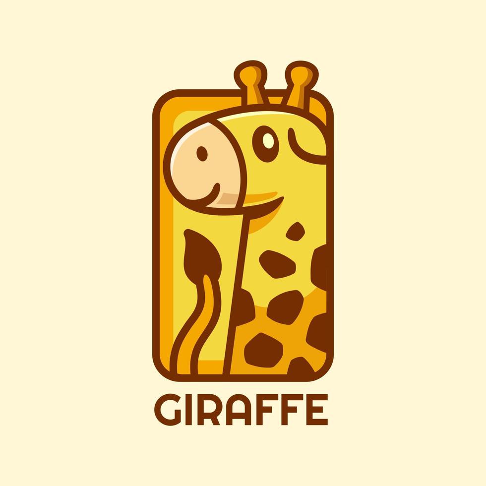 niedliches Giraffen-Cartoon-Logo-Design vektor