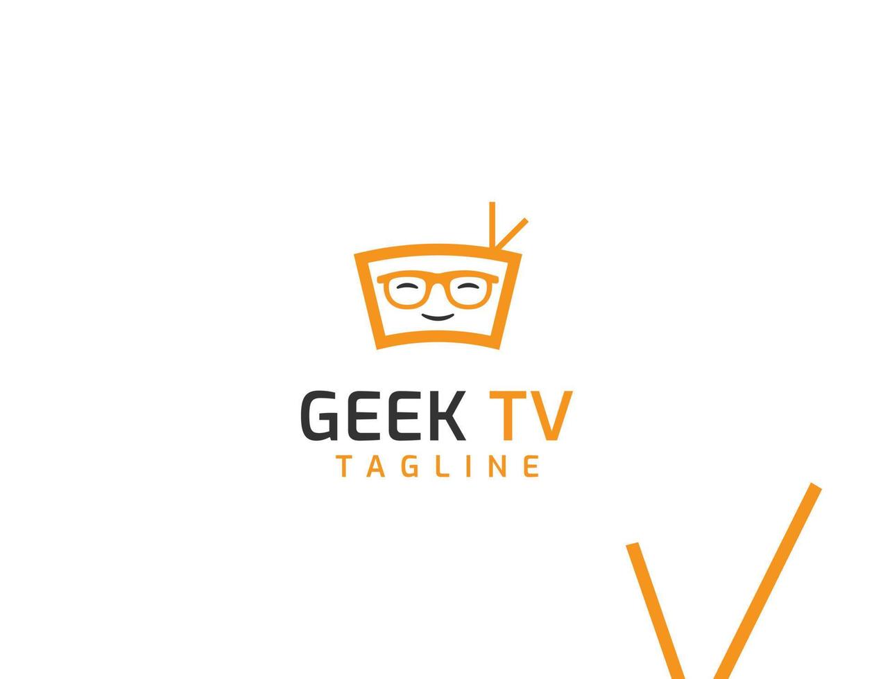 geek tv logo vorlage, tv und gesichtskonzept vektor