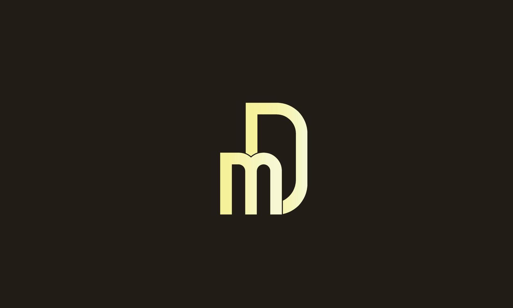 alfabetet bokstäver initialer monogram logotyp md, dm, m och d vektor