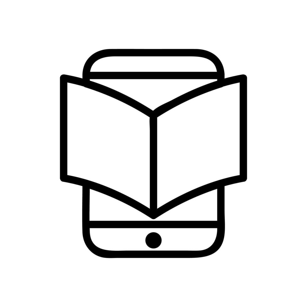 Buch am Telefon Symbol Vektor Umriss Illustration