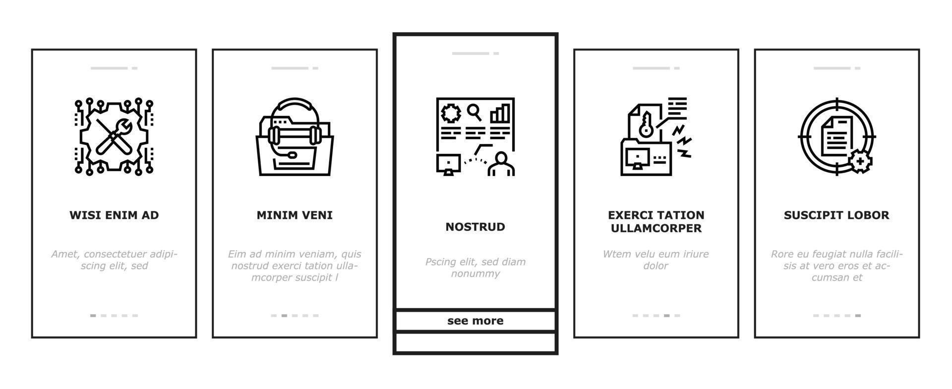 Onboarding-Symbole für das Incident Management setzen Vektor