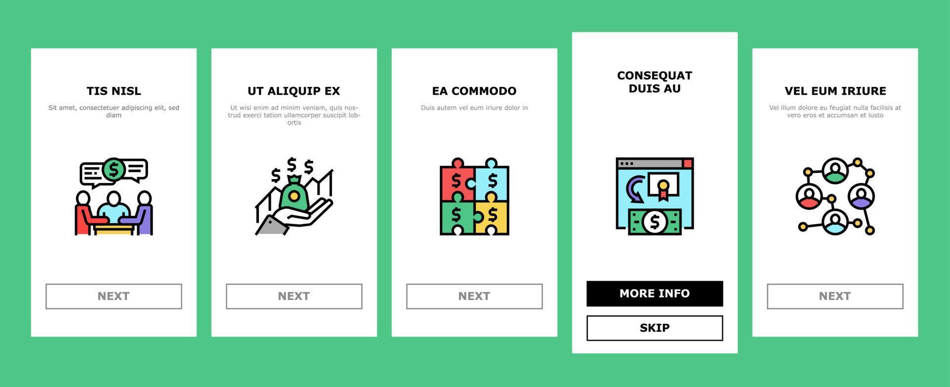 intressent företag onboarding ikoner som vektor