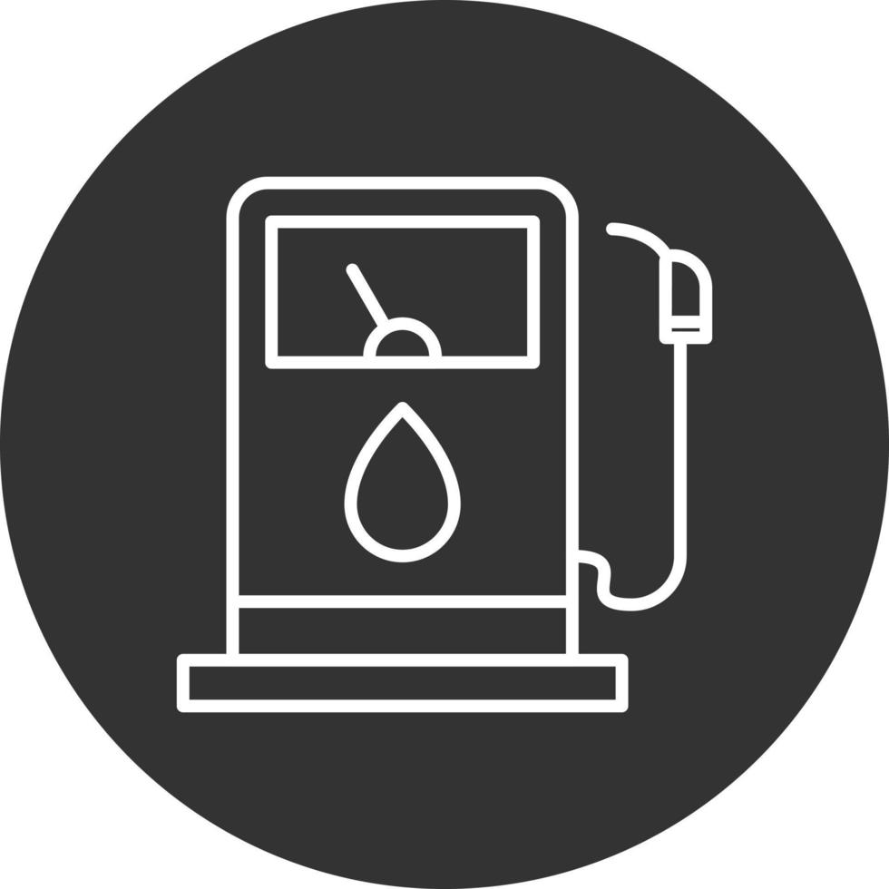 Invertiertes Symbol für die Tankstellenlinie vektor