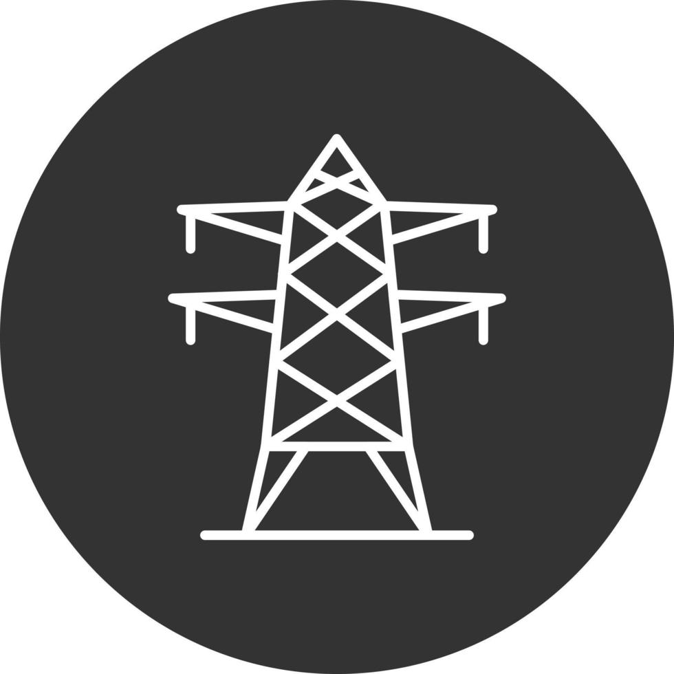 Umgekehrtes Symbol für elektrische Turmlinie vektor