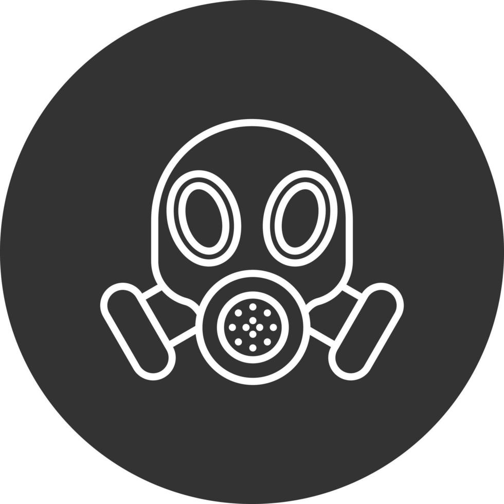 gasmask linje inverterad ikon vektor