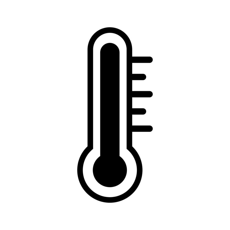 termometer svart vektor ikon isolerad på vit bakgrund