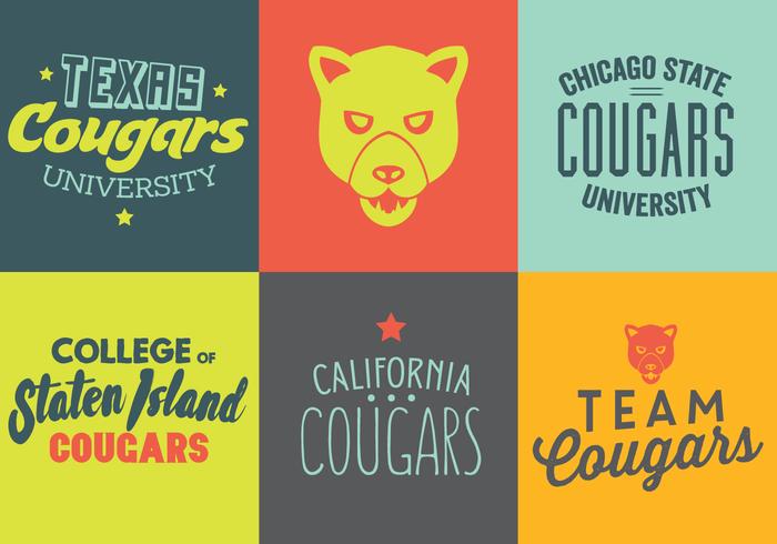 Vector Set von Cougar Logos und Etiketten