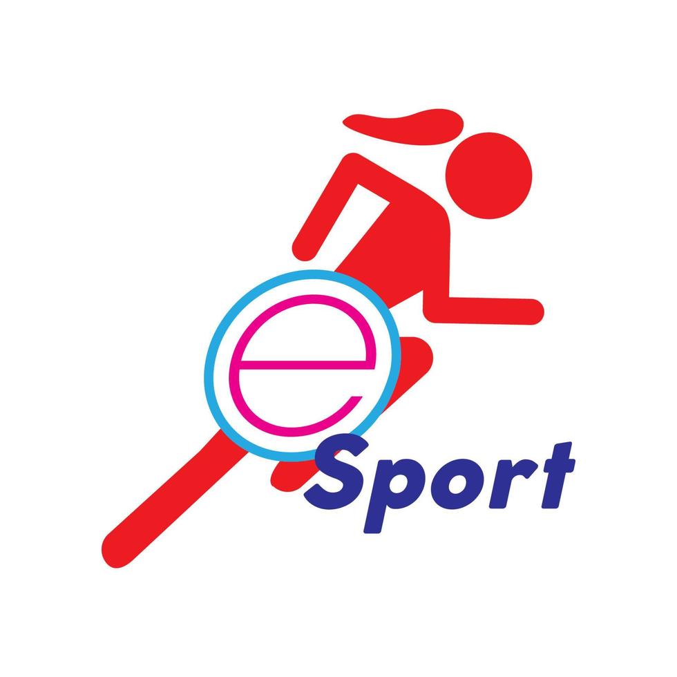 e sport logotyp vektor design