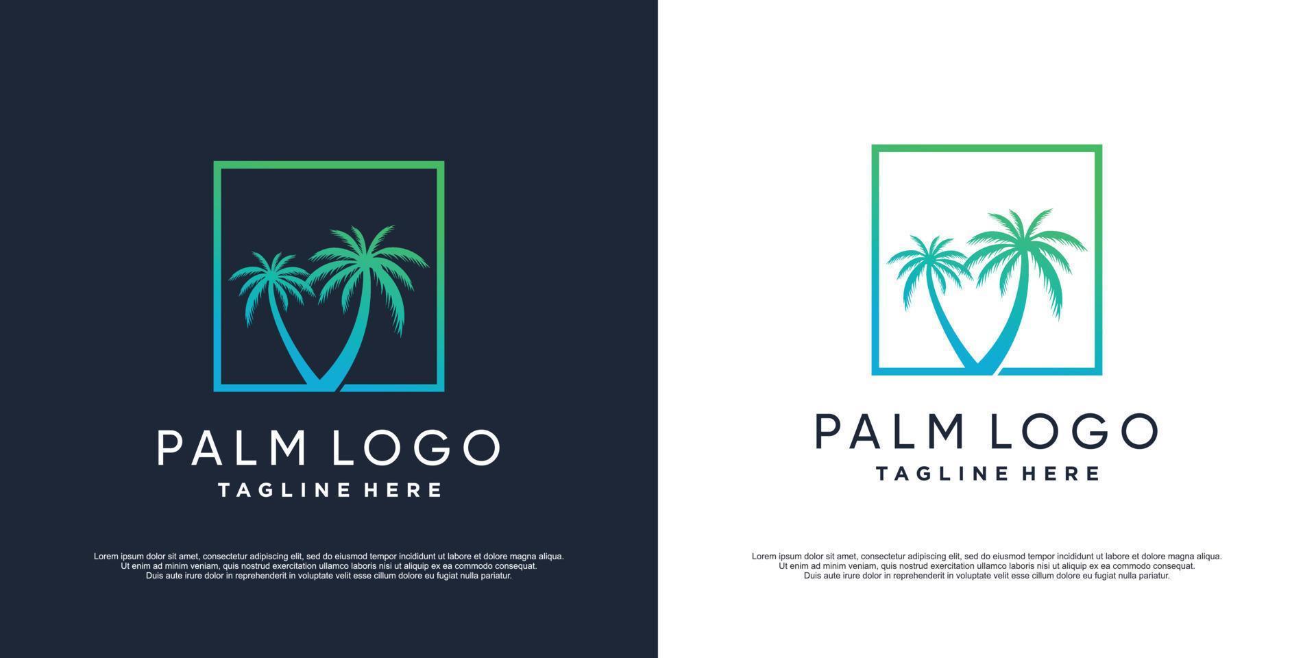 Palm-Logo mit modernem, einzigartigem Konzept für Business-Premium-Vektor vektor
