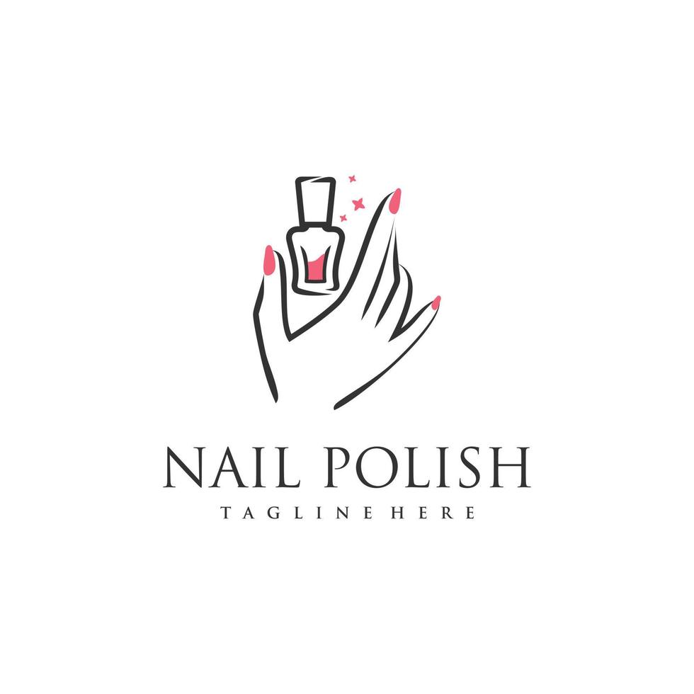 nagellogo-designkonzept für nagelschönheitsfrauenprämienvektor vektor