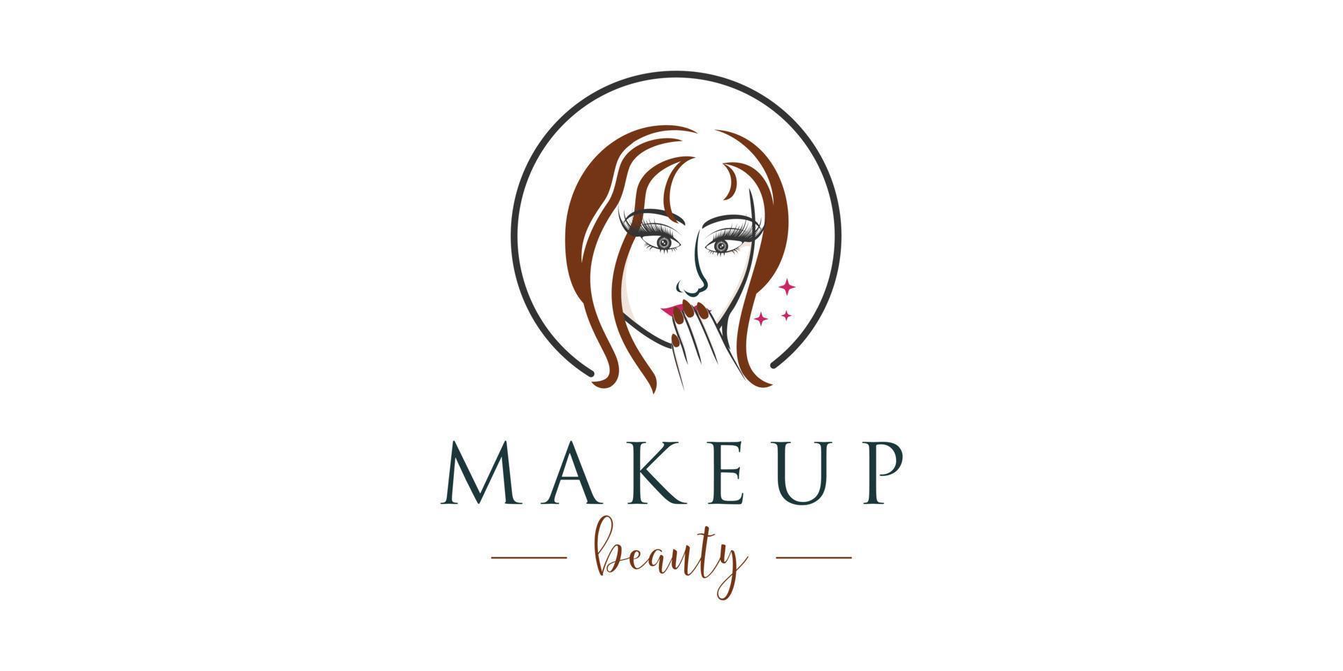 Beauty-Frauen-Logo-Design-Konzept und Beauty-Wimpern-Erweiterungskonzept vektor