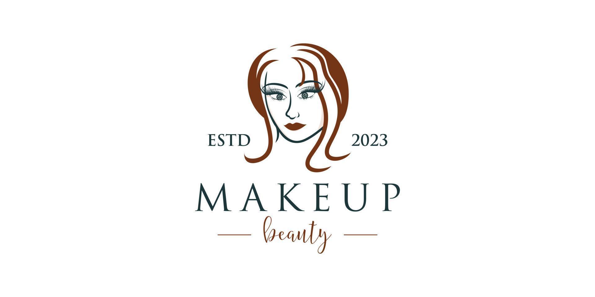 Beauty-Frauen-Logo-Design-Konzept und Beauty-Wimpern-Erweiterungskonzept vektor